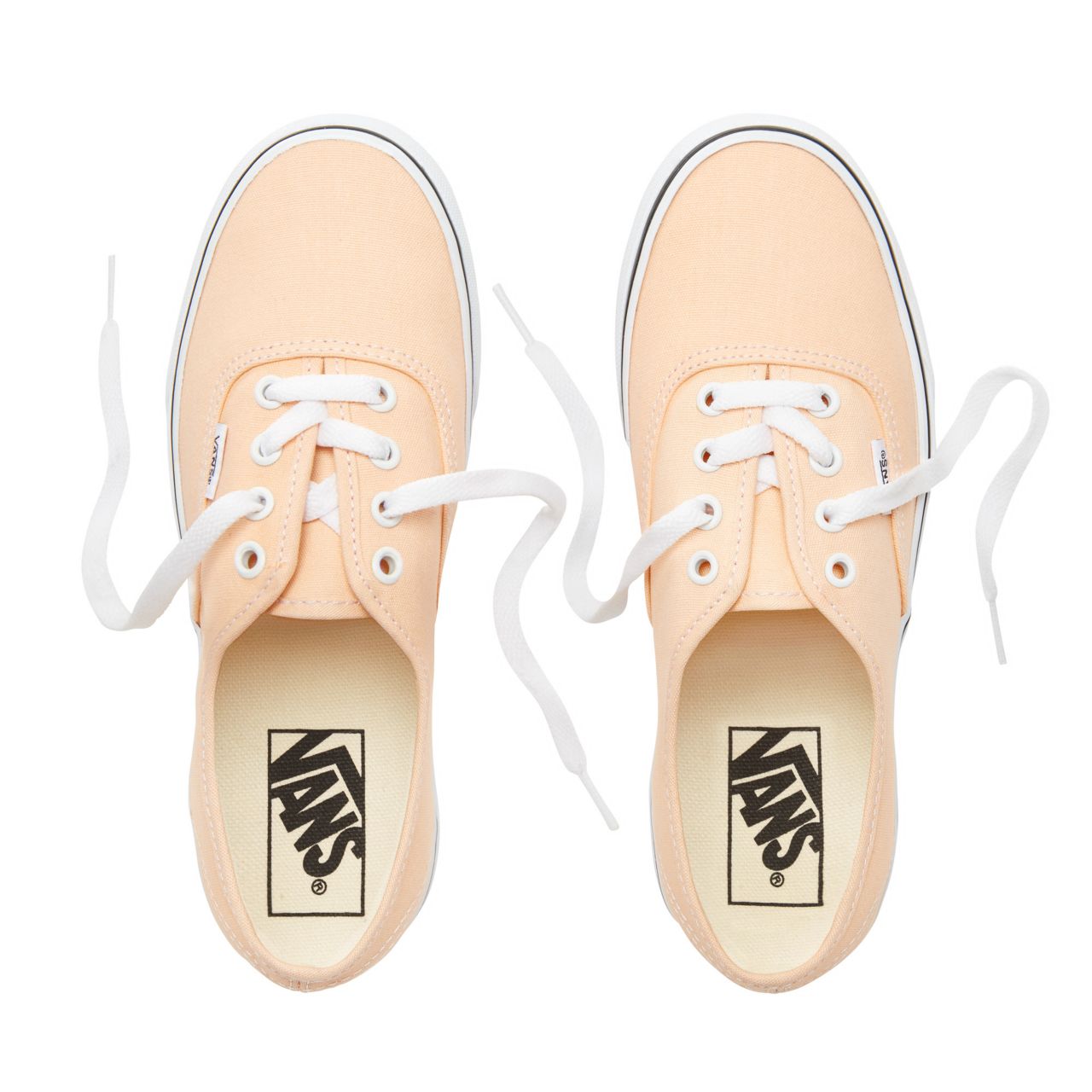 Vans Color Theory Authentic Classic (Unisex) Mens Womens - Bleached Apricot/True White VA38EMU5Y Shoes