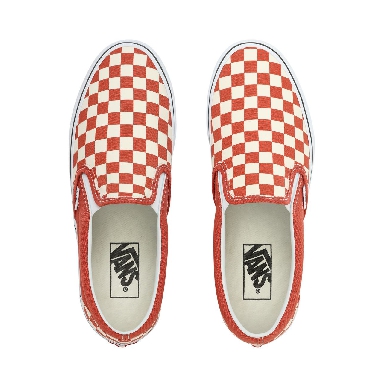 Vans Checkerboard Classic Slip-On Classic Mens Womens - (Checkerboard) Hot Sauce/True White VN0A38F7ULL Shoes