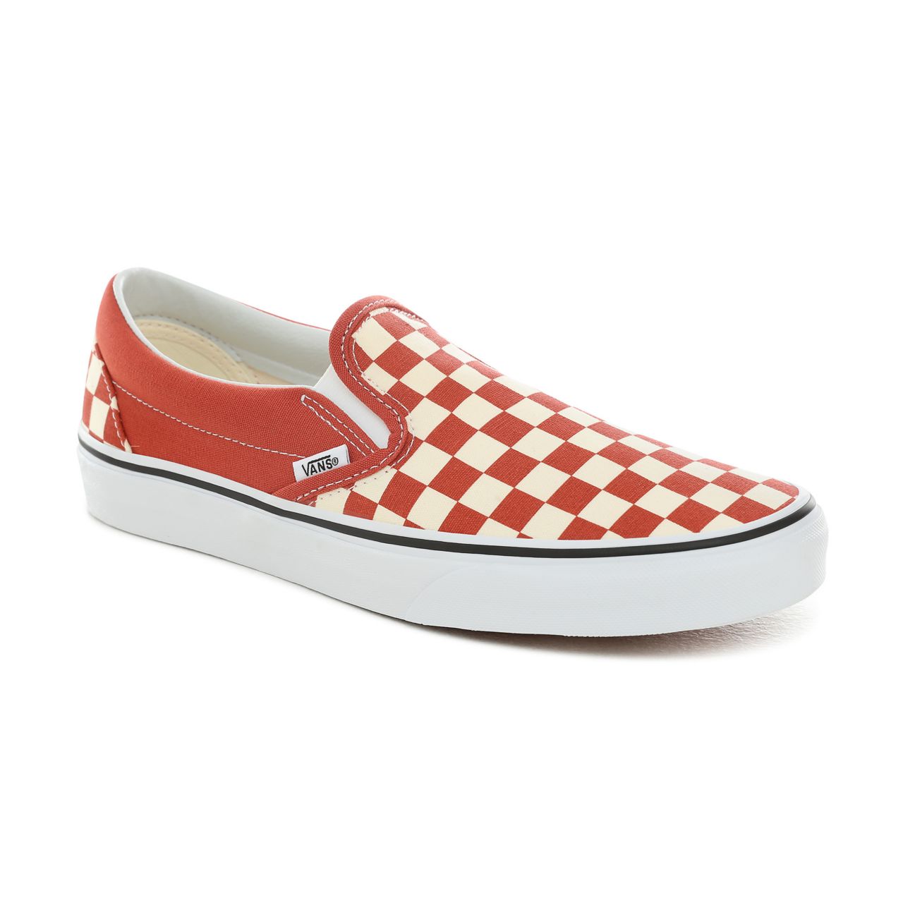 Vans Checkerboard Classic Slip-On Classic Mens Womens - (Checkerboard) Hot Sauce/True White VN0A38F7ULL Shoes