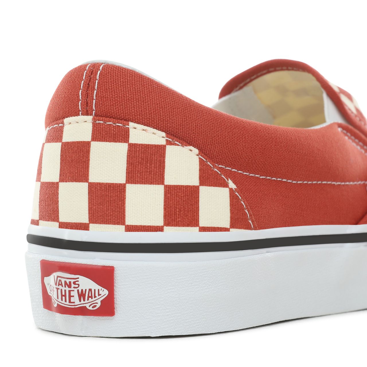 Vans Checkerboard Classic Slip-On Classic Mens Womens - (Checkerboard) Hot Sauce/True White VN0A38F7ULL Shoes