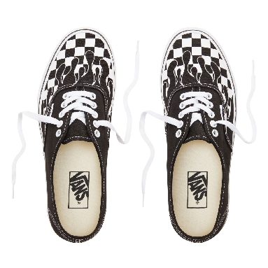 Vans Checker Flame Authentic Classic Mens Womens - (Checker Flame) Black/True White VA38EMRX8 Shoes