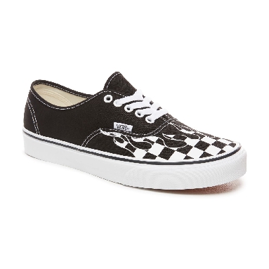 Vans Checker Flame Authentic Classic Mens Womens - (Checker Flame) Black/True White VA38EMRX8 Shoes