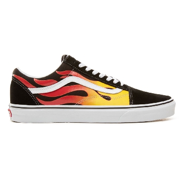 Vans Flame Old Skool Classic Mens Womens - Black-True White VA38G1PHN Shoes