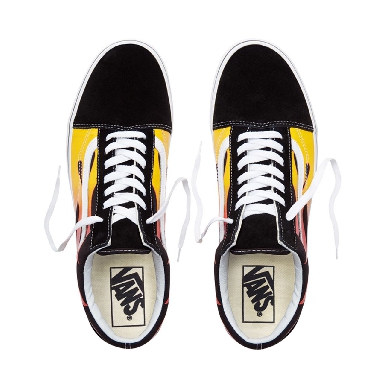 Vans Flame Old Skool Classic Mens Womens - Black-True White VA38G1PHN Shoes