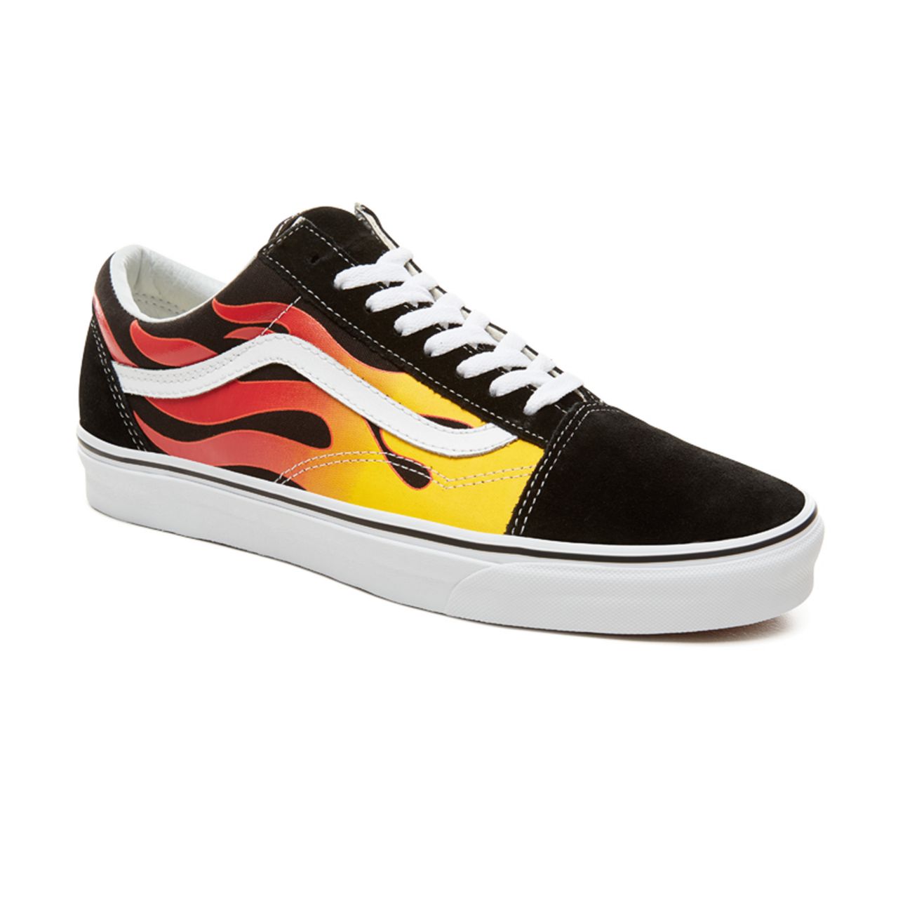 Vans Flame Old Skool Classic Mens Womens - Black-True White VA38G1PHN Shoes