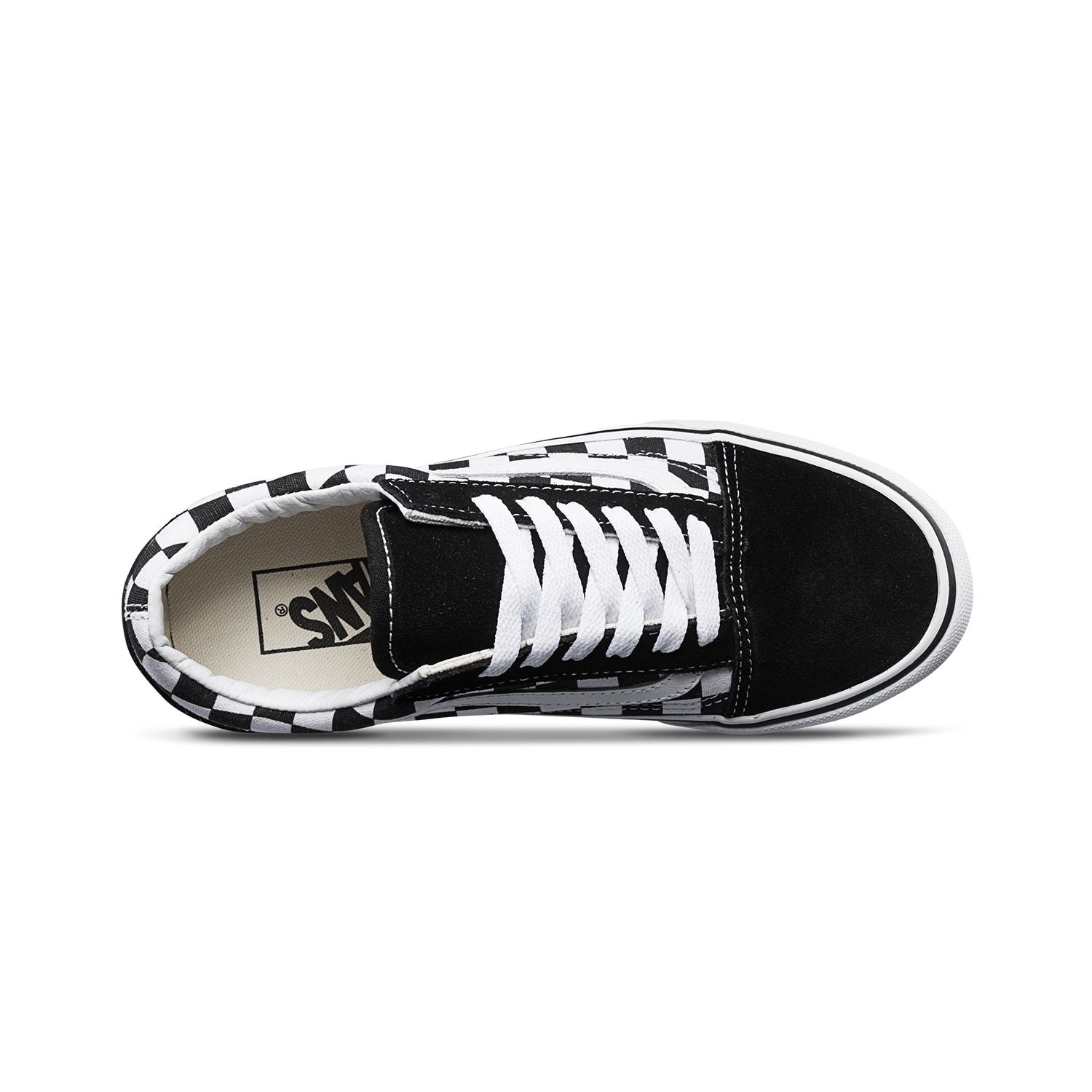 Vans Checkerboardboard Old Skool Platform Classic Mens Womens - Black-True White B3UHRK Shoes