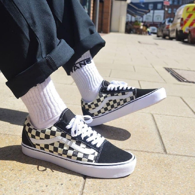 Vans Primary Check Old Skool Classic Mens Womens - (Primary Check) black/white VA38G1P0S Shoes