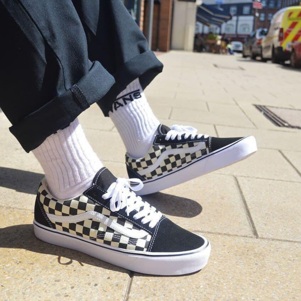 Vans Primary Check Old Skool Classic Mens Womens - (Primary Check) black/white VA38G1P0S Shoes