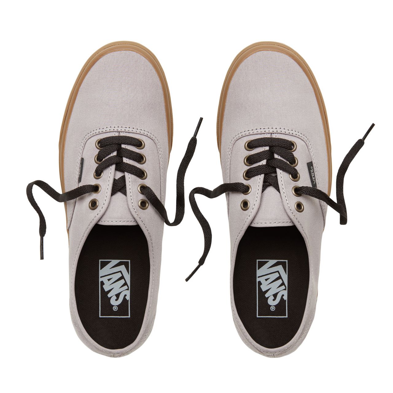 Vans Gum Outsole Authentic Classic Mens Womens - (Gum Outsole) Alloy/Black VA38EMU40 Shoes