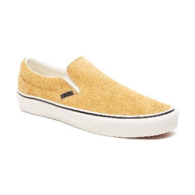 Vans Hairy Suede Classic Slip-On Classic Mens Womens - (Hairy Suede) Sunflower/Snow White VN0A38F7ULR Shoes