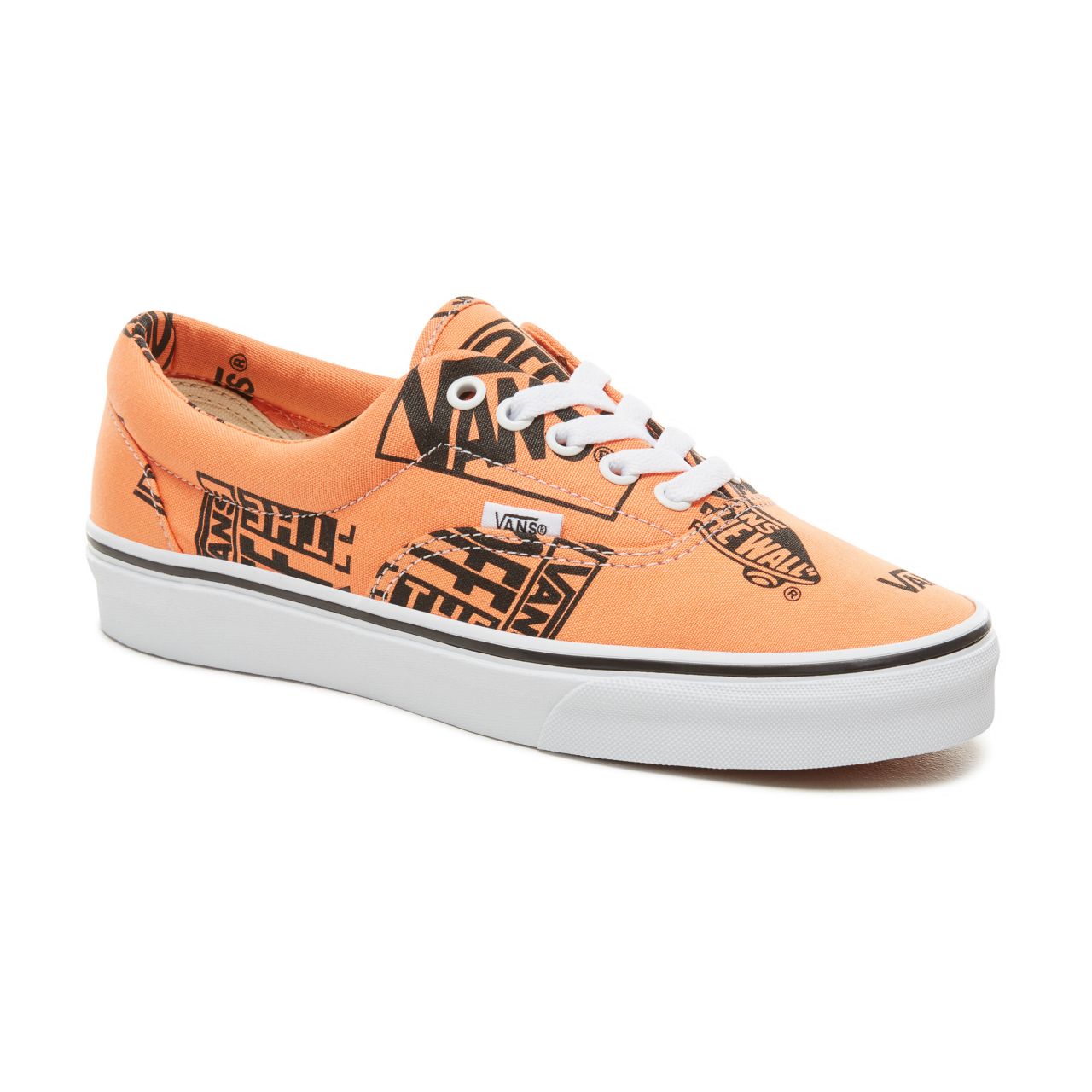 Vans Logo Mix Era Classic Mens Womens - (Logo Mix) Tangerine/Black VA38FRU8K Shoes