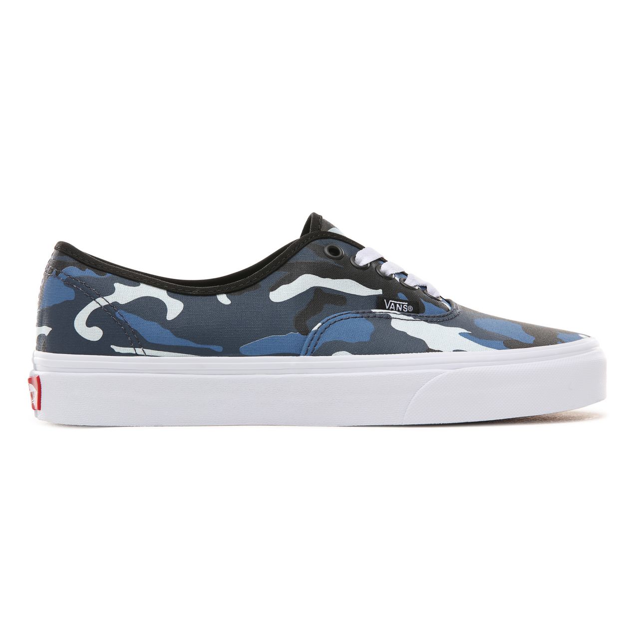 Vans Pop Camo Authentic Classic Mens Womens - (Pop Camo) Black/Dress Blues/True White VA38EMRK2 Shoes