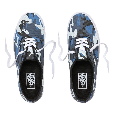 Vans Pop Camo Authentic Classic Mens Womens - (Pop Camo) Black/Dress Blues/True White VA38EMRK2 Shoes