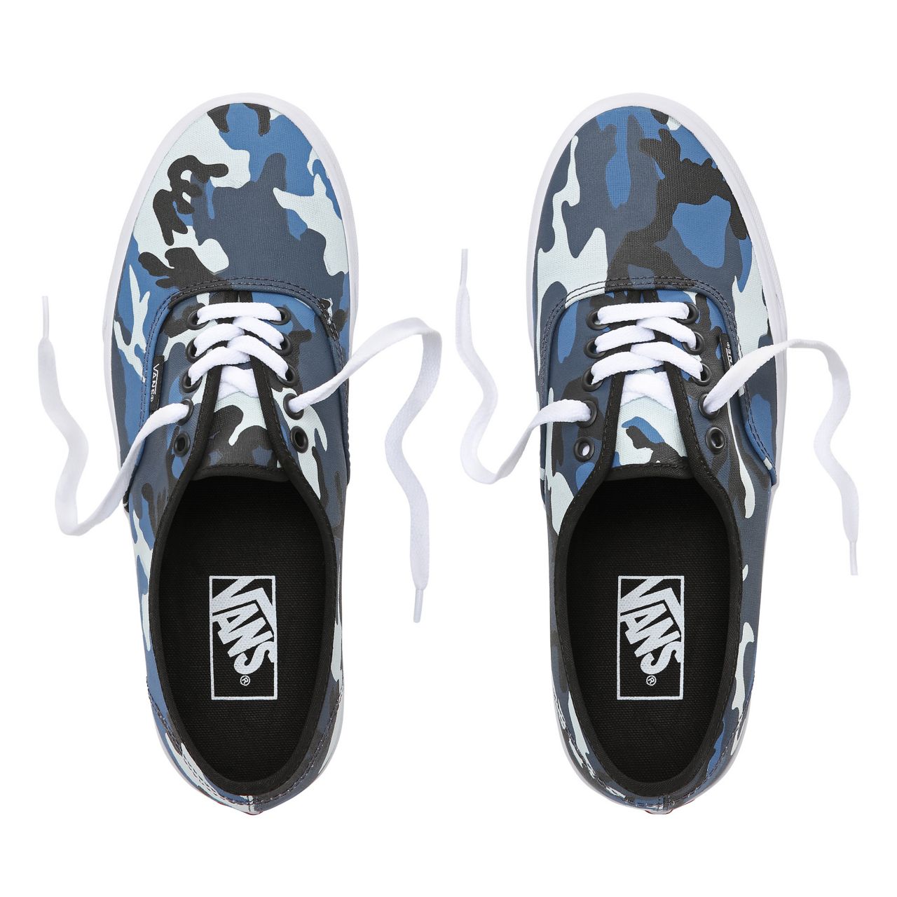 Vans Pop Camo Authentic Classic Mens Womens - (Pop Camo) Black/Dress Blues/True White VA38EMRK2 Shoes