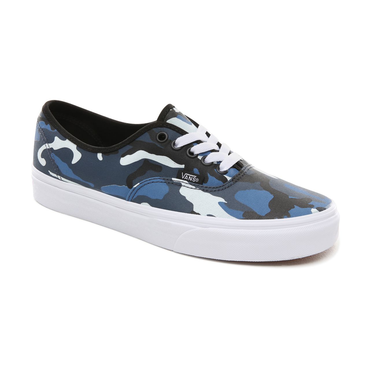 Vans Pop Camo Authentic Classic Mens Womens - (Pop Camo) Black/Dress Blues/True White VA38EMRK2 Shoes