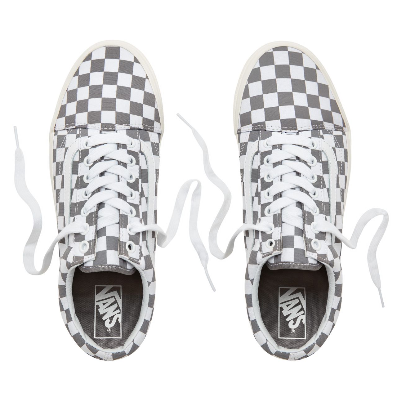 Vans Checkerboard Old Skool Classic Mens Womens - (Checkerboard) Pewter/Marshmallow VA38G1U53 Shoes