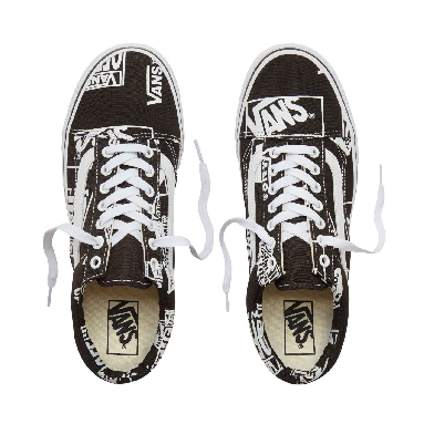 Vans Logo Mix Old Skool Classic Mens Womens - (Logo Mix) Black/True White VA38G1UA9 Shoes