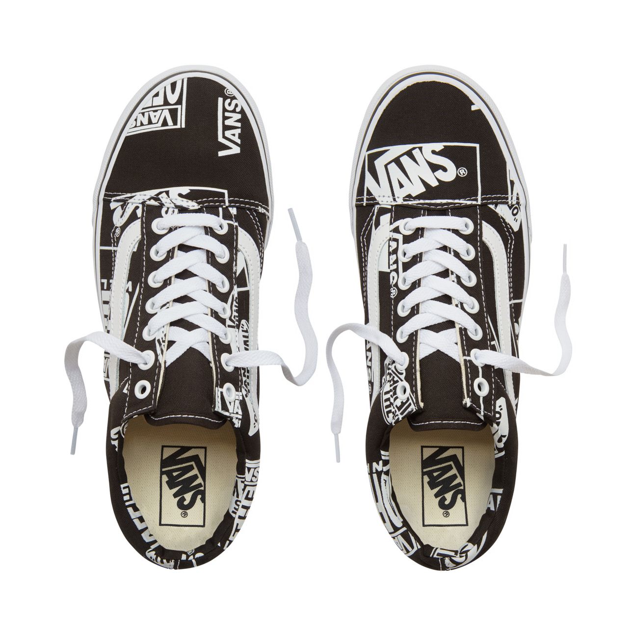 Vans Logo Mix Old Skool Classic Mens Womens - (Logo Mix) Black/True White VA38G1UA9 Shoes