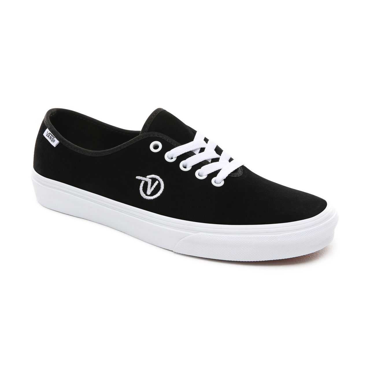 Vans Circle V Authentic One Piece Classic Mens Womens - (Circle V) Black/Suede VA3XIMS4M Shoes