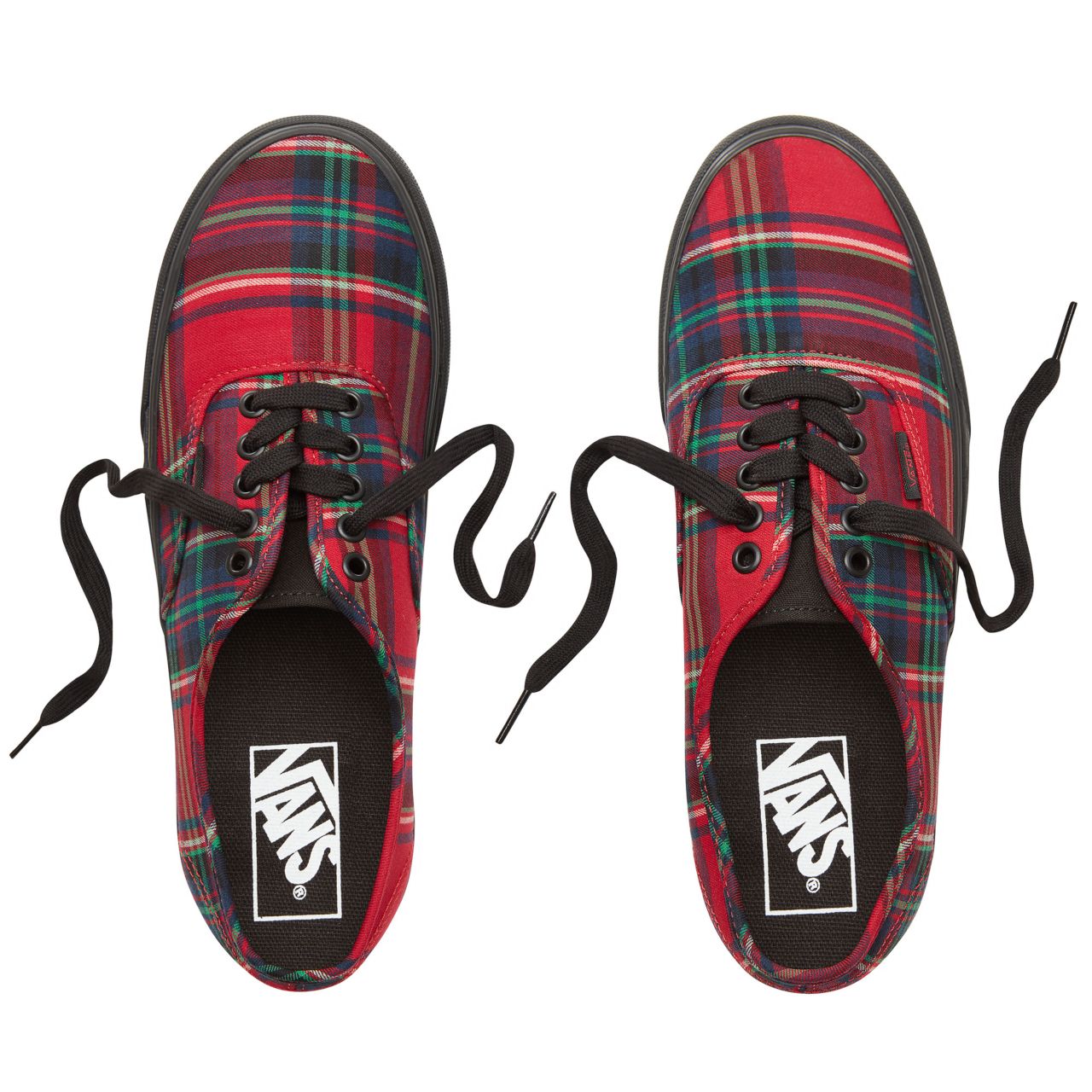 Vans Plaid Mix Authentic Classic Mens Womens - (Plaid Mix) Red/Black VA38EMU5P Shoes