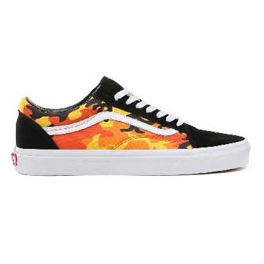 Vans Pop Camo Old Skool Classic Mens Womens - (Pop Camo) Black/Spicy Orange/True White VA38G1RK3 Shoes