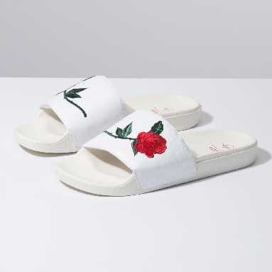 Vans Leila Hurst Slide-On Classic Womens - (Leila Hurst) White/Checkerboard VN0A45JQVL8 Shoes