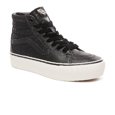 Vans Leather Sk8-Hi Platform 2.0 Classic Womens - (Leather) Snake/Black VN0A3TKNUQF Shoes