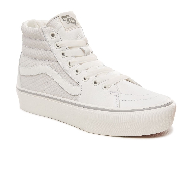 Vans Leather Sk8-Hi Platform 2.0 Classic Womens - (Leather) Snake/White VN0A3TKNUPK Shoes