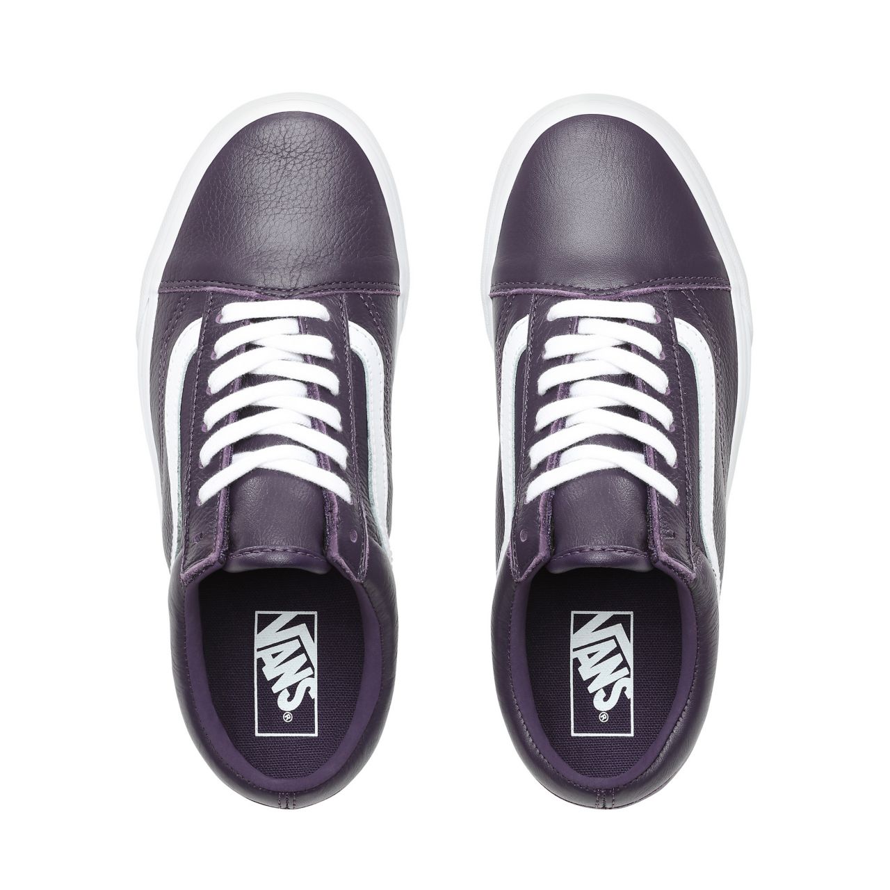 Vans Leather Old Skool Classic Womens - (Leather) Mysterioso/True White VN0A38G1VM9 Shoes