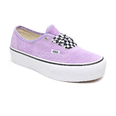 Vans Checkerboard Lace Authentic Platform 2.0 Classic Womens - (Checkerboard Lace) Violet Tulip/True White VN0A3AV8S1V Shoes