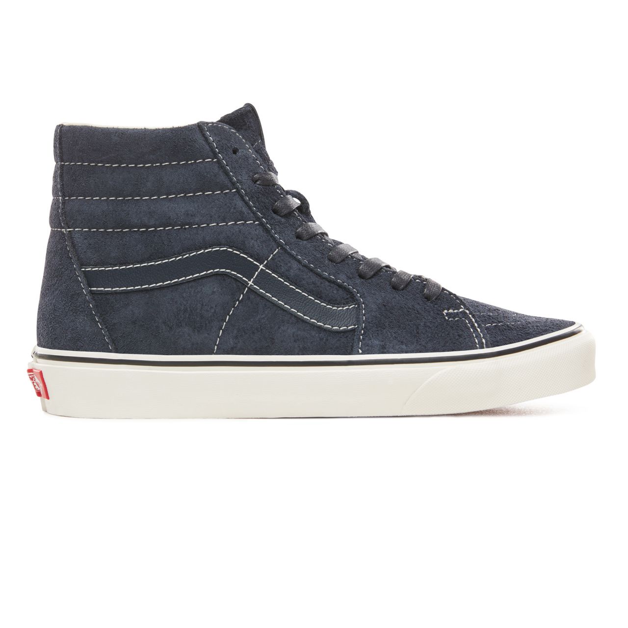 Vans Hairy Suede Sk8-Hi Classic Mens Womens - (Hairy Suede) Sky Captain/Snow White VN0A38GEULQ Shoes