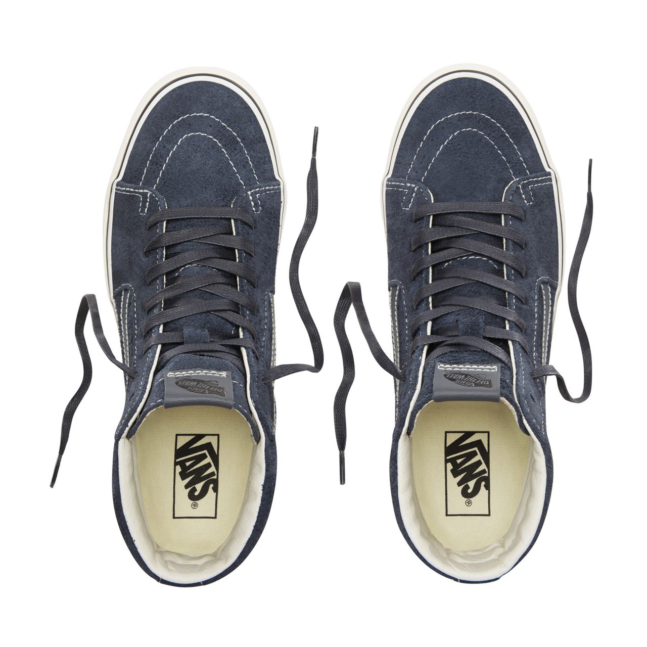 Vans Hairy Suede Sk8-Hi Classic Mens Womens - (Hairy Suede) Sky Captain/Snow White VN0A38GEULQ Shoes