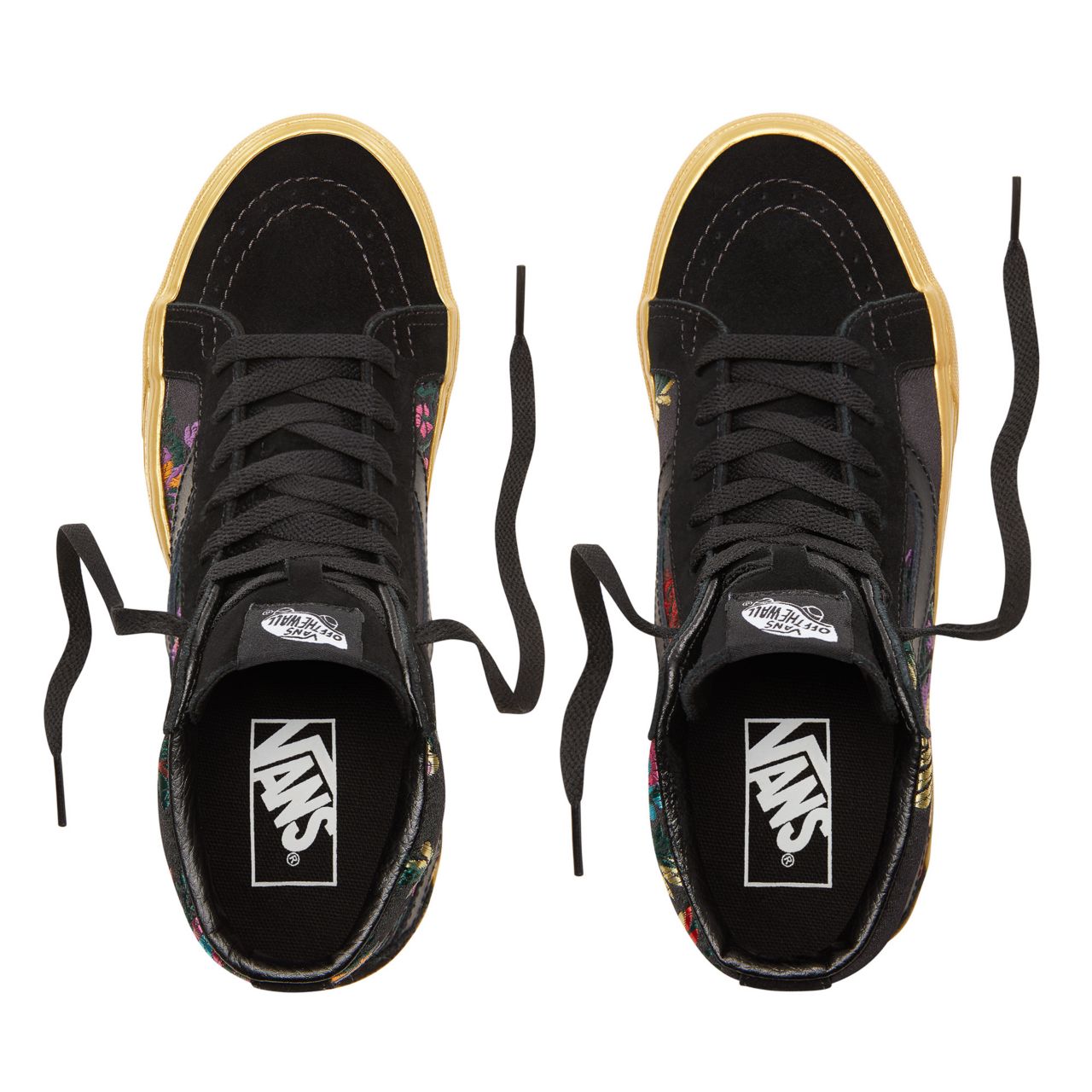 Vans Festival Satin Sk8-Hi Reissue Classic Womens - (Festival Satin) Black/Gold VN0A2XSBUQJ Shoes