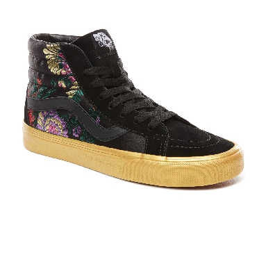 Vans Festival Satin Sk8-Hi Reissue Classic Womens - (Festival Satin) Black/Gold VN0A2XSBUQJ Shoes