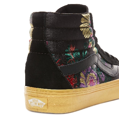 Vans Festival Satin Sk8-Hi Reissue Classic Womens - (Festival Satin) Black/Gold VN0A2XSBUQJ Shoes