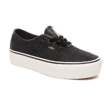 Vans Leather Authentic Platform 2.0 Classic Womens - (Leather) Snake/Black VN0A3AV8UQF Shoes