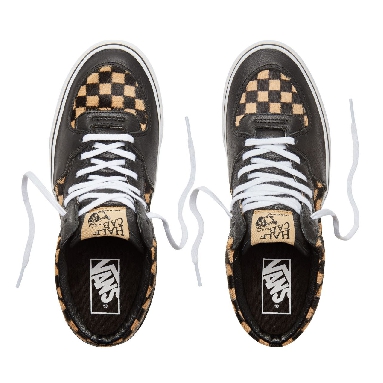 Vans Calf Hair Checkerboard Half Cab Classic Womens - (Calf Hair) Checkerboard/True White VA348EU76 Shoes