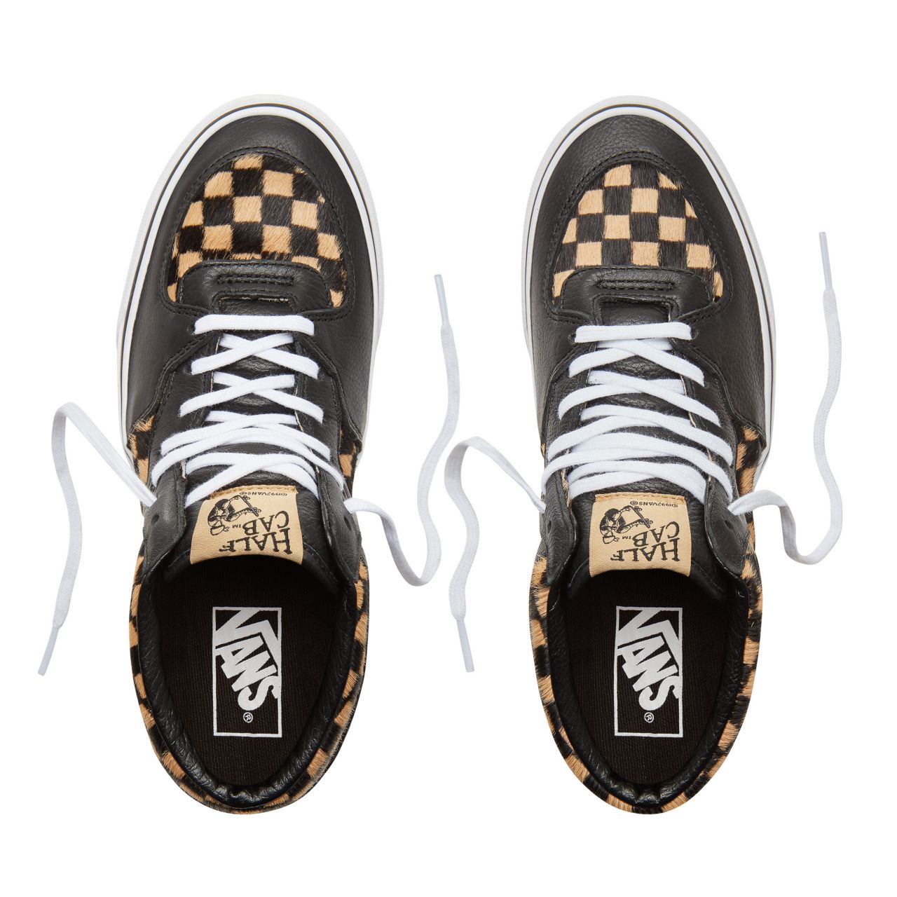 Vans Calf Hair Checkerboard Half Cab Classic Womens - (Calf Hair) Checkerboard/True White VA348EU76 Shoes