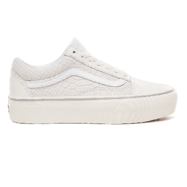 Vans Leather Old Skool Platform Classic Womens - (Leather) Snake/White VN0A3B3UUPK Shoes