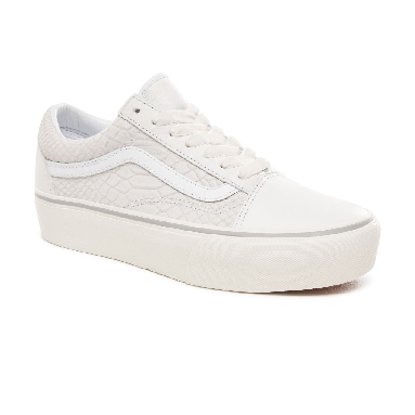 Vans Leather Old Skool Platform Classic Womens - (Leather) Snake/White VN0A3B3UUPK Shoes