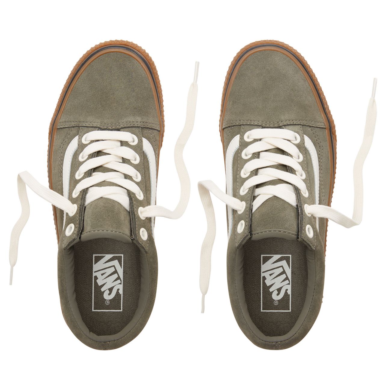 Vans Suede Old Skool Classic Womens - (Suede) Dusty Olive/Embossed Gum VN0A38G1UPD Shoes