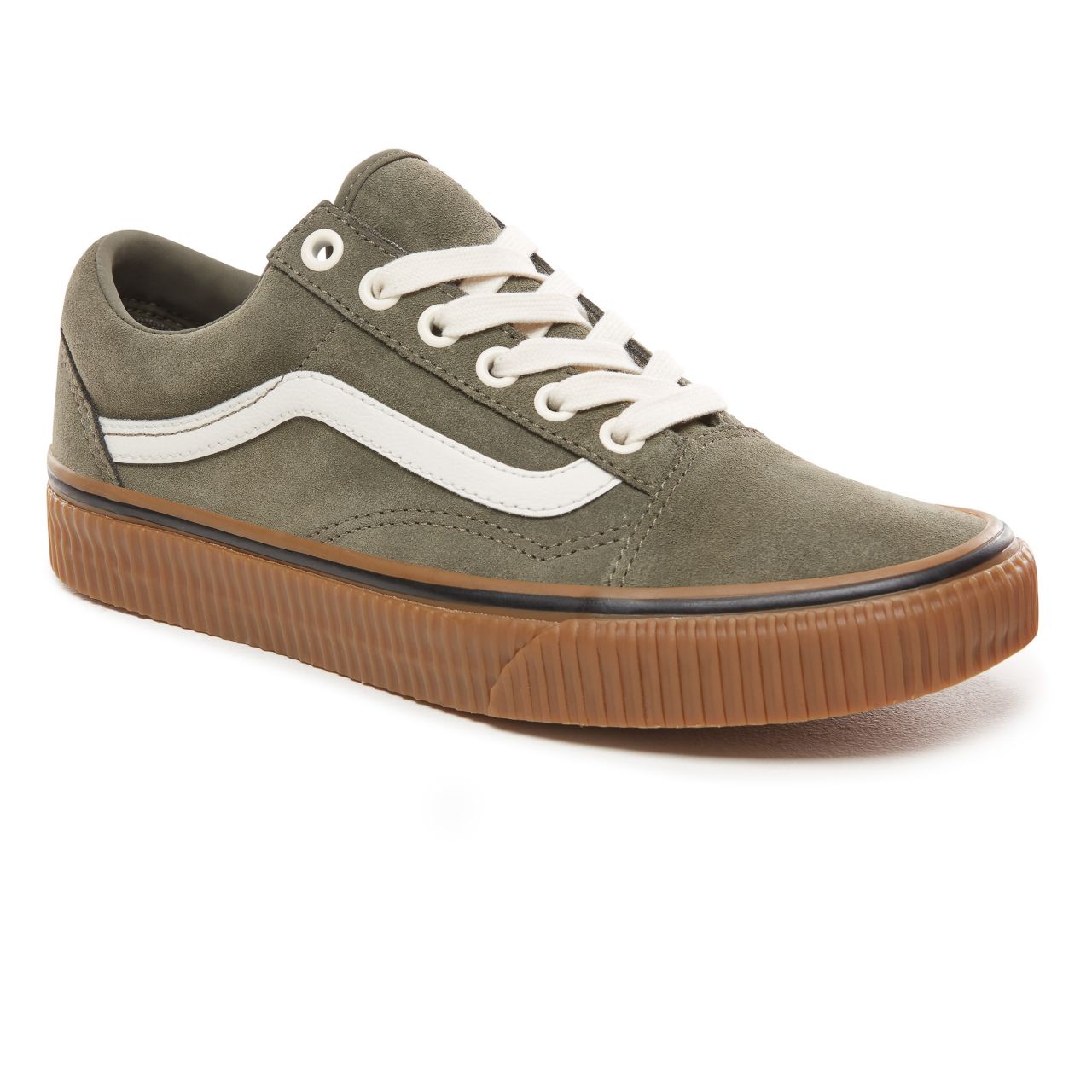 Vans Suede Old Skool Classic Womens - (Suede) Dusty Olive/Embossed Gum VN0A38G1UPD Shoes