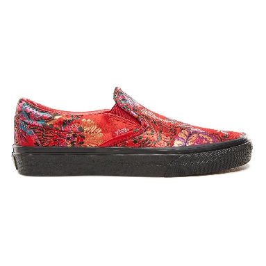 Vans Festival Satin Classic Slip-On Classic Womens - (Festival Satin) Red/Black VN0A38F7ULP Shoes