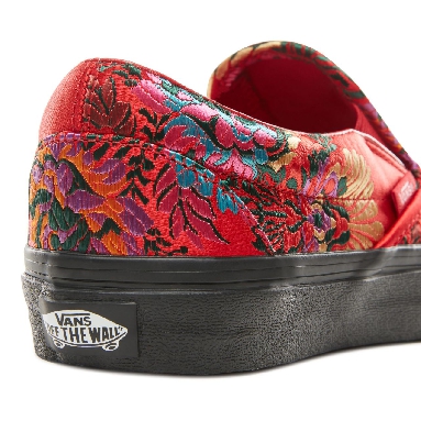 Vans Festival Satin Classic Slip-On Classic Womens - (Festival Satin) Red/Black VN0A38F7ULP Shoes