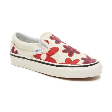 Vans Anaheim Factory Classic Slip-On 98 Classic Womens - (Anaheim Factory) Og White/Flower Power VA3JEXU7Y Shoes