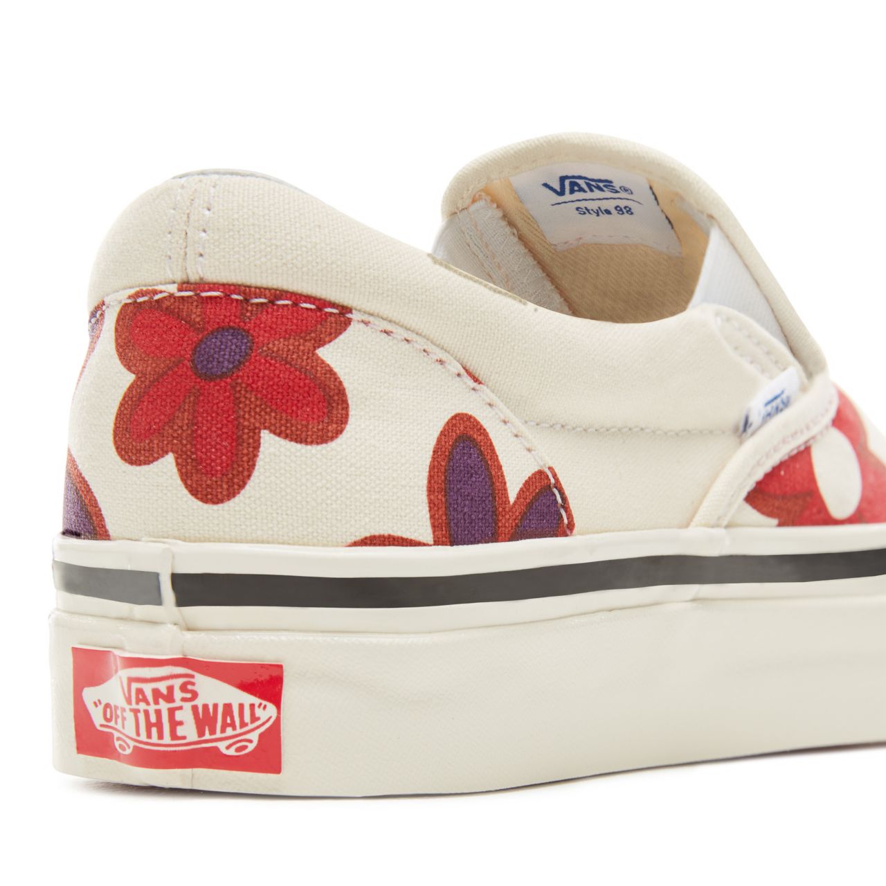 Vans Anaheim Factory Classic Slip-On 98 Classic Womens - (Anaheim Factory) Og White/Flower Power VA3JEXU7Y Shoes