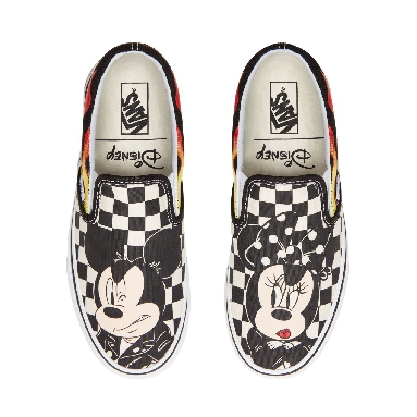 Vans Disney x Vans Classic Slip-On Classic Womens - (Disney) Mickey & Minnie/Checker Flame VN0A38F7UJ4 Shoes