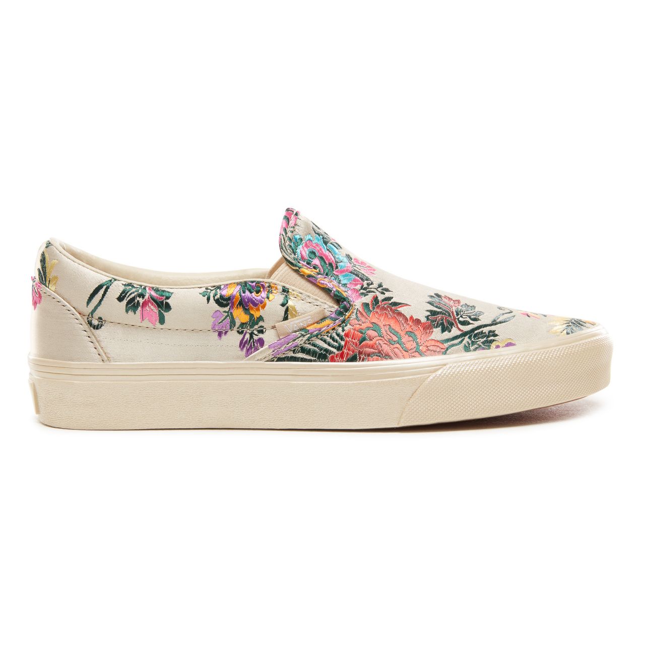 Vans Festival Satin Classic Slip-On Classic Womens - (Festival Satin) Gold/Gold VN0A38F7ULO Shoes