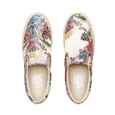 Vans Festival Satin Classic Slip-On Classic Womens - (Festival Satin) Gold/Gold VN0A38F7ULO Shoes