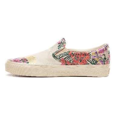 Vans Festival Satin Classic Slip-On Classic Womens - (Festival Satin) Gold/Gold VN0A38F7ULO Shoes